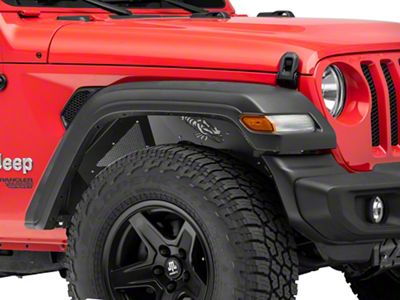 Fishbone Offroad Aluminum Inner Fenders; Front; Black (20-25 Jeep Gladiator JT)
