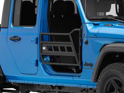 Fishbone Offroad Front Tube Doors; Textured Black (20-25 Jeep Gladiator JT)