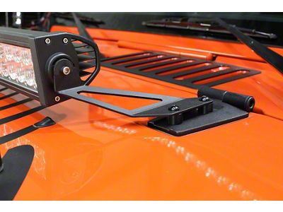 Fishbone Offroad 20-Inch LED Light Bar Hood Light Mounting Brackets (07-18 Jeep Wrangler JK)