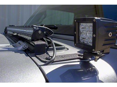 Fishbone Offroad 40 to 42-Inch LED Light Bar Cowl Light Mounting Brackets (18-25 Jeep Wrangler JL, Excluding 4xe)