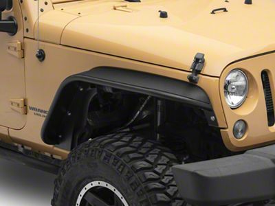 Fishbone Offroad Aluminum Front and Rear Tube Fenders; Textured Black (07-18 Jeep Wrangler JK)