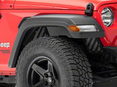 Fishbone Offroad Aluminum Inner Fenders; Front; Black (18-25 Jeep Wrangler JL)