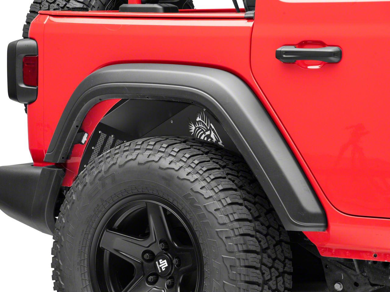 Fishbone Offroad Jeep Wrangler Aluminum Inner Fenders; Rear; Black FB33193R (1824 Jeep Wrangler