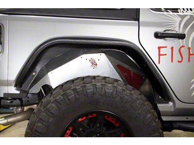 Fishbone Offroad Aluminum Inner Fenders; Rear; Raw (18-25 Jeep Wrangler JL)
