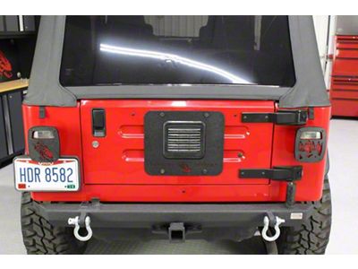 Fishbone Offroad BackSide Tailgate Plate; Textured Black (97-06 Jeep Wrangler TJ)