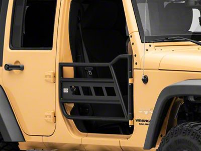 Fishbone Offroad Front Tube Doors; Textured Black (07-18 Jeep Wrangler JK)