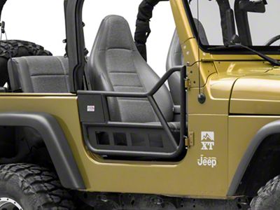 Fishbone Offroad Front Tube Doors; Textured Black (97-06 Jeep Wrangler TJ)