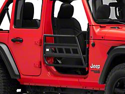 Front Tube Doors; Textured Black (18-25 Jeep Wrangler JL)