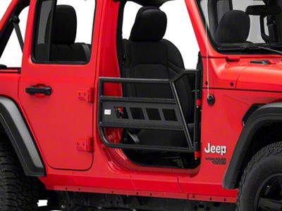 Fishbone Offroad Front Tube Doors; Textured Black (18-25 Jeep Wrangler JL)