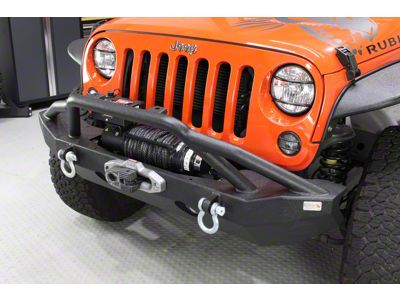 Fishbone Offroad Full Width Winch Front Bumper; Textured Black (07-18 Jeep Wrangler JK)