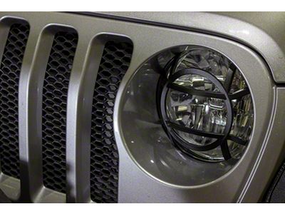 Fishbone Offroad Headlight Guards; Black (18-25 Jeep Wrangler JL)