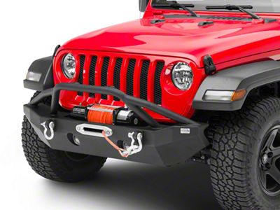 Fishbone Offroad Mid-Width Winch Front Bumper; Textured Black (18-25 Jeep Wrangler JL)