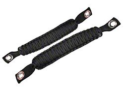ParaCord Grab Handles for A-Pillar and Sound Bar; Black (07-18 Jeep Wrangler JK)