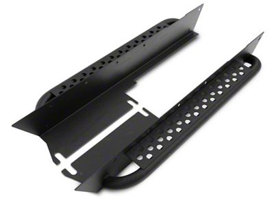 Fishbone Offroad Rock Sliders with Tube Step; Textured Black (97-06 Jeep Wrangler TJ, Excluding Unlimited)
