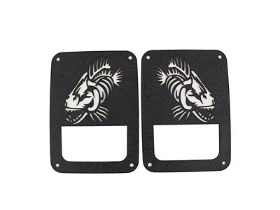 Fishbone Offroad Tail Light Covers; Textured Black (07-18 Jeep Wrangler JK)
