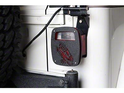 Fishbone Offroad Tail Light Covers; Textured Black (76-06 Jeep CJ5, CJ7, Wrangler YJ & TJ)