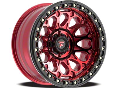 Fittipaldi Offroad FB153 Gloss Red Machined with Red Tint and Gloss Black Ring Wheel; 17x9; -15mm Offset (18-25 Jeep Wrangler JL)