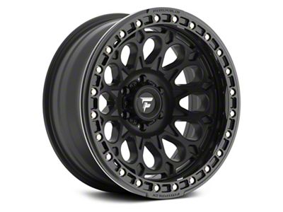 Fittipaldi Offroad FB153 Satin Black with Gloss Black Forged Ring Wheel; 17x9; -15mm Offset (18-25 Jeep Wrangler JL)