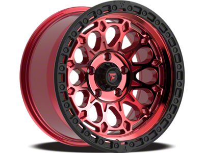 Fittipaldi Offroad FT101 Gloss Red with Machined Face, Red Tint and Satin Black Lip Wheel; 18x9; 0mm Offset (18-25 Jeep Wrangler JL)