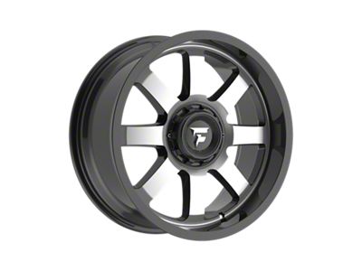 Fittipaldi Offroad FA16 Gloss Black Machined Wheel; 20x9; 12mm Offset (84-01 Jeep Cherokee XJ)
