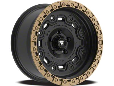 Fittipaldi Offroad FT100 Satin Black with Bronze Ring Wheel; 20x9; 0mm Offset (18-25 Jeep Wrangler JL)