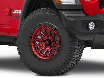 Fittipaldi Offroad FT101 Gloss Black Machined with Red Tint Wheel; 17x9; -12mm Offset (18-25 Jeep Wrangler JL)
