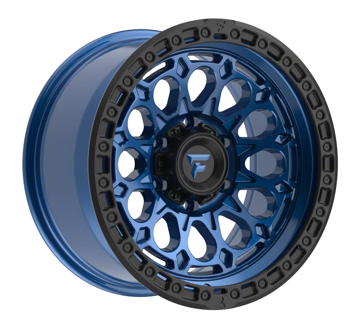 Hartes Metal Jeep Wrangler Spur Gloss Black Milled with Blue