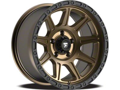 Fittipaldi Offroad FT104 Satin Bronze with Satin Black Lip Wheel; 17x9; -12mm Offset (18-25 Jeep Wrangler JL)