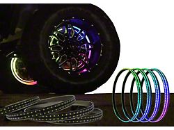 Flashtech Double Row Color Chase RGB LED Wheel Light Kit; 17-Inch (Universal; Some Adaptation May Be Required)
