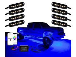 Flashtech Magnetic Mini RGBW Rock Light Kit with ColorFuse App Control; 8-Piece (Universal; Some Adaptation May Be Required)