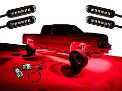 Flashtech Magnetic Mini RGBW Rock Light Kit with IR App Control; 4-Piece (Universal; Some Adaptation May Be Required)