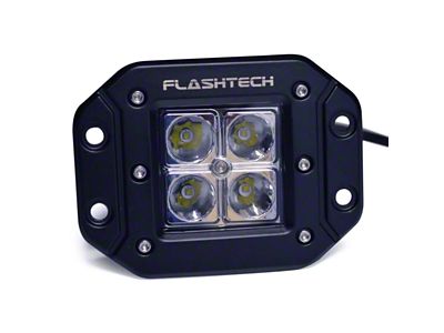 Flashtech 4-Inch Flush Mount LED Cube Light; Black Housing; Spot Beam (Universal; Some Adaptation May Be Required)