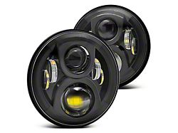 Flashtech 7-Inch 7045 LED Headlights; Black Housing; Clear Lens (20-26 Jeep Gladiator JT w/ 7-Inch Headlight Adapter)