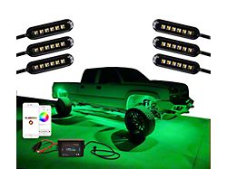 Flashtech Magnetic Mini RGBW Rock Light Kit with ColorFuse App Control; 6-Piece (Universal; Some Adaptation May Be Required)