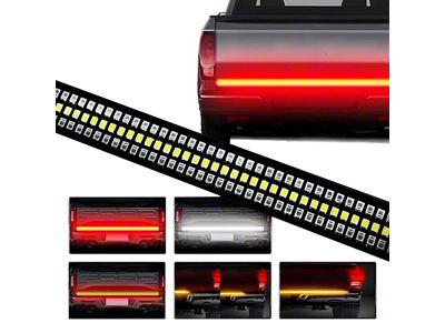 Flashtech Triple Stack LED Tailgate Light Bar with Sequential Amber Turn Signals; 48-Inch (Universal; Some Adaptation May Be Required)