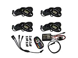 Flashtech XL RGBW 24-LED Rock Light Kit; 4-Piece (Universal; Some Adaptation May Be Required)