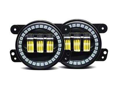 Flashtech 4-Inch Round LED Fog Lights with V.3 Fusion Color Change Halos (07-18 Jeep Wrangler JK)