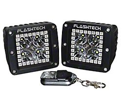 Flashtech 4-LED Cube Light with LED RGB Halo; Black Housing (Universal; Some Adaptation May Be Required)