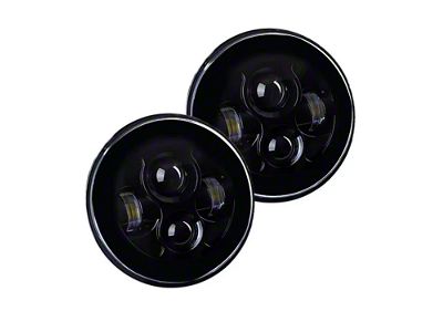 Flashtech 7-Inch 7020 LED Headlights; Black Housing; Clear Lens (97-18 Jeep Wrangler TJ & JK)