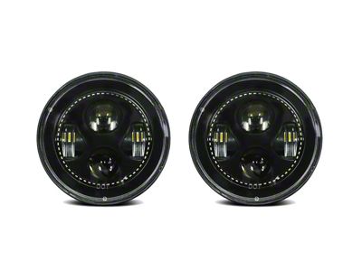 Flashtech 7-Inch 7020 LED Headlights with White Halos; Black Housing; Clear Lens (97-18 Jeep Wrangler TJ & JK)