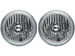 Flashtech 7-Inch Semi-Sealed Beam LED Headlights with White Halos; Black Housing; Clear Lens (97-18 Jeep Wrangler TJ & JK)