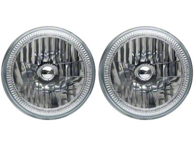 Flashtech 7-Inch Semi-Sealed Beam LED Headlights with White Halos; Black Housing; Clear Lens (97-18 Jeep Wrangler TJ & JK)
