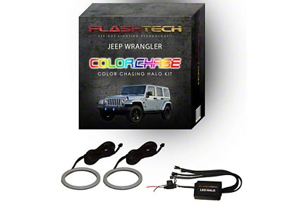 Flashtech ColorChase LED Halo Fog Light Kit; RGB (97-18 Jeep Wrangler TJ & JK)