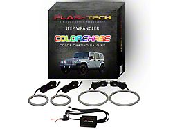 Flashtech ColorChase LED Halo Headlight and Fog Light Kit; RGB (97-18 Jeep Wrangler TJ & JK)