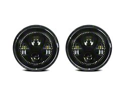 Flashtech 7-Inch 7020 LED Headlights with White Halos; Black Housing; Clear Lens (18-26 Jeep Wrangler JL w/ 7-Inch Headlight Adapter)