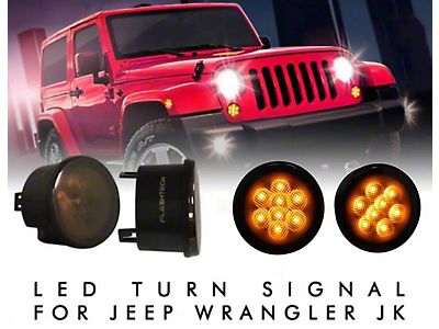 Smoked LED Star Amber Turn Signals for 07-18 Jeep Wrangler JK/ JKU - High Country Off-road