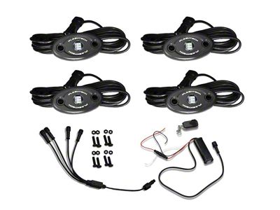 Flashtech V.3 Fusion Color Change XR RGB Rock Light Kit with RF Controller; 4-Piece (Universal; Some Adaptation May Be Required)