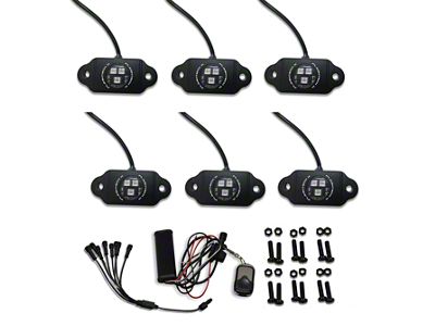 Flashtech X RGB Rock Light Kit; 6-Piece (Universal; Some Adaptation May Be Required)