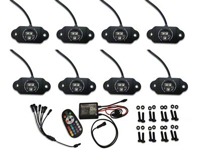 Flashtech X RGBW Rock Light Kit; 8-Piece (Universal; Some Adaptation May Be Required)
