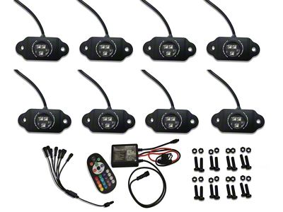 Flashtech XL RGBW 24-LED Rock Light Kit; 6-Piece (Universal; Some Adaptation May Be Required)
